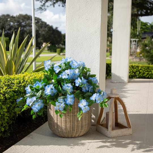 24" UV Resistant Artificial Hydrangea Hanging Plants